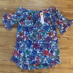 Jude Connally Botantial Floral Off the Shoulder Dress